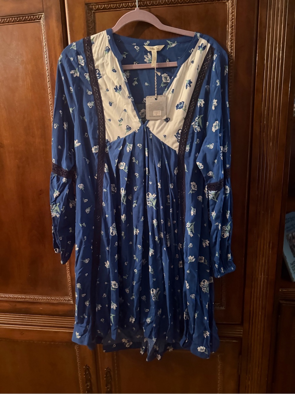 Matilda Jane Navy and Cream Floral Wrap Dress